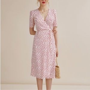 Rouje Gabin White Heart Print Dress